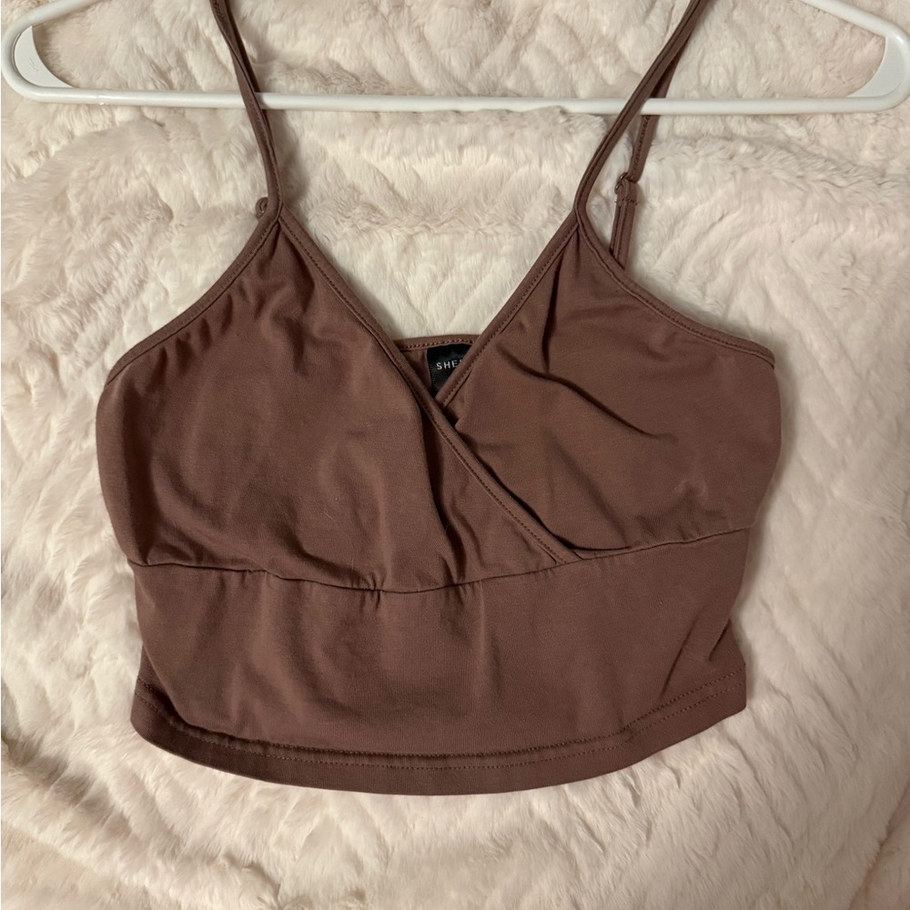 SHEIN Brown Wrap Camisole Top